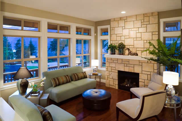 cozy interior with custom windows